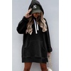 PRETTYGARDEN Sweatshirt for Women Fall Oversized Hoodie Dress(Black)