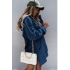 PRETTYGARDEN Sweatshirt for Women Fall Oversized Hoodie Dress(Blue)