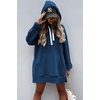 PRETTYGARDEN Sweatshirt for Women Fall Oversized Hoodie Dress(Blue)