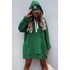 PRETTYGARDEN Sweatshirt for Women Fall Oversized Hoodie Dress(Dark Green)