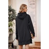 PRETTYGARDEN Sweatshirt for Women Fall Oversized Hoodie Dress(Dark Grey)
