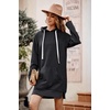 PRETTYGARDEN Sweatshirt for Women Fall Oversized Hoodie Dress(Dark Grey)