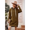PRETTYGARDEN Sweatshirt for Women Fall Oversized Hoodie Dress(Dark Khaki)