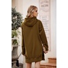 PRETTYGARDEN Sweatshirt for Women Fall Oversized Hoodie Dress(Dark Khaki)