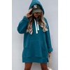 PRETTYGARDEN Sweatshirt for Women Fall Oversized Hoodie Dress(Lake Blue)