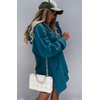 PRETTYGARDEN Sweatshirt for Women Fall Oversized Hoodie Dress(Lake Blue)