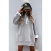 PRETTYGARDEN Sweatshirt for Women Fall Oversized Hoodie Dress(Light Grey)