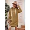 PRETTYGARDEN Sweatshirt for Women Fall Oversized Hoodie Dress(Light Khaki)