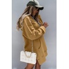 PRETTYGARDEN Sweatshirt for Women Fall Oversized Hoodie Dress(Light Khaki)