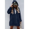 PRETTYGARDEN Sweatshirt for Women Fall Oversized Hoodie Dress(Navy)