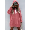 PRETTYGARDEN Sweatshirt for Women Fall Oversized Hoodie Dress(Pink)