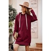 PRETTYGARDEN Sweatshirt for Women Fall Oversized Hoodie Dress(Wine Red)