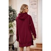 PRETTYGARDEN Sweatshirt for Women Fall Oversized Hoodie Dress(Wine Red)