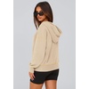 PRETTYGARDEN Women’s Fall Half Zip Cropped Hoodie Sweatshirt(Beige)