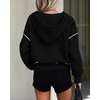 PRETTYGARDEN Women’s Fall Half Zip Cropped Hoodie Sweatshirt(Black)