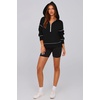 PRETTYGARDEN Women’s Fall Half Zip Cropped Hoodie Sweatshirt(Black)