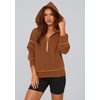 PRETTYGARDEN Women’s Fall Half Zip Cropped Hoodie Sweatshirt(Caramel)