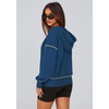 PRETTYGARDEN Women’s Fall Half Zip Cropped Hoodie Sweatshirt(Dark Blue)