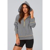 PRETTYGARDEN Women’s Fall Half Zip Cropped Hoodie Sweatshirt(Dark Grey)
