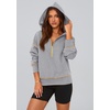 PRETTYGARDEN Women’s Fall Half Zip Cropped Hoodie Sweatshirt(Grey)