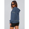 PRETTYGARDEN Women’s Fall Half Zip Cropped Hoodie Sweatshirt(Grey Blue)