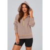 PRETTYGARDEN Women’s Fall Half Zip Cropped Hoodie Sweatshirt(Khaki)