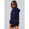PRETTYGARDEN Women’s Fall Half Zip Cropped Hoodie Sweatshirt(Navy Blue)