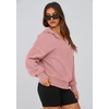 PRETTYGARDEN Women’s Fall Half Zip Cropped Hoodie Sweatshirt(Pink)