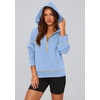 PRETTYGARDEN Women’s Fall Half Zip Cropped Hoodie Sweatshirt(Sky Blue)