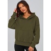 PRETTYGARDEN Women’s Fall Half Zip Cropped Hoodie Sweatshirt(Style 2-army Green)