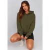 PRETTYGARDEN Women’s Fall Half Zip Cropped Hoodie Sweatshirt(Style 2-army Green)