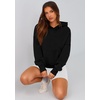 PRETTYGARDEN Women’s Fall Half Zip Cropped Hoodie Sweatshirt(Style 2-black)