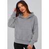 PRETTYGARDEN Women’s Fall Half Zip Cropped Hoodie Sweatshirt(Style 2-grey)