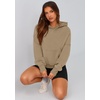 PRETTYGARDEN Women’s Fall Half Zip Cropped Hoodie Sweatshirt(Style 2-khaki)