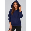 PRETTYGARDEN Women’s Fall Half Zip Cropped Hoodie Sweatshirt(Style 2-navy Blue)