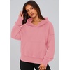 PRETTYGARDEN Women’s Fall Half Zip Cropped Hoodie Sweatshirt(Style 2-pink)