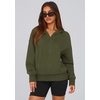PRETTYGARDEN Women’s Fall Half Zip Cropped Hoodie Sweatshirt(Style 3-army Green)