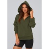 PRETTYGARDEN Women’s Fall Half Zip Cropped Hoodie Sweatshirt(Style 3-army Green)