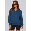 PRETTYGARDEN Women’s Fall Half Zip Cropped Hoodie Sweatshirt(Style 3-dark Blue)