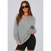 PRETTYGARDEN Women’s Fall Half Zip Cropped Hoodie Sweatshirt(Style 3-grey)