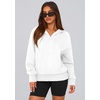 PRETTYGARDEN Women’s Fall Half Zip Cropped Hoodie Sweatshirt(Style 3-white)