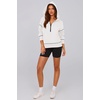 PRETTYGARDEN Women’s Fall Half Zip Cropped Hoodie Sweatshirt(White)