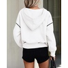 PRETTYGARDEN Women’s Fall Half Zip Cropped Hoodie Sweatshirt(White)