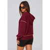 PRETTYGARDEN Women’s Fall Half Zip Cropped Hoodie Sweatshirt(Wine Red)