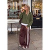 PRETTYGARDEN Women’s Fall Oversized Sweatshirts Mock Neck Henley Pullover(Army Green)