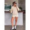 PRETTYGARDEN Women’s Fall Oversized Sweatshirts Mock Neck Henley Pullover(Beige)