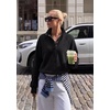 PRETTYGARDEN Women’s Fall Oversized Sweatshirts Mock Neck Henley Pullover(Black)