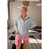 PRETTYGARDEN Women’s Fall Oversized Sweatshirts Mock Neck Henley Pullover(Grey)