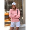 PRETTYGARDEN Women’s Fall Oversized Sweatshirts Mock Neck Henley Pullover(Pink)