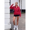 PRETTYGARDEN Women’s Fall Oversized Sweatshirts Mock Neck Henley Pullover(Red)